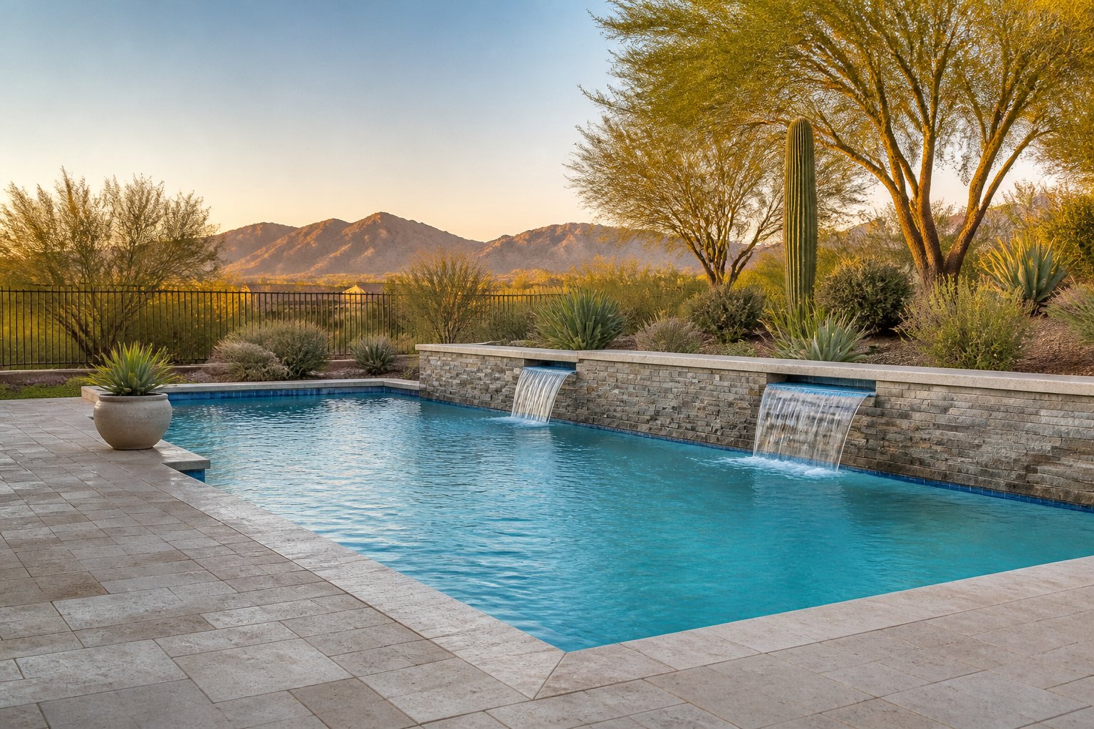 Remodeled pool, filled and finished